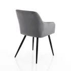 Set di 2 Sedie in Tessuto Effetto Velluto - Plutonio Viadurini