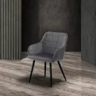 Set di 2 Sedie in Tessuto Effetto Velluto - Plutonio Viadurini