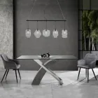 Set di 2 Sedie in Tessuto Effetto Velluto - Plutonio Viadurini