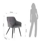 Set di 2 Sedie in Tessuto Effetto Velluto - Plutonio Viadurini