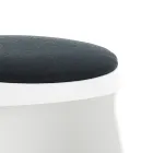 Set di 2 Sgabelli in Polipropilene e Seduta in Tessuto - Acciuga Viadurini