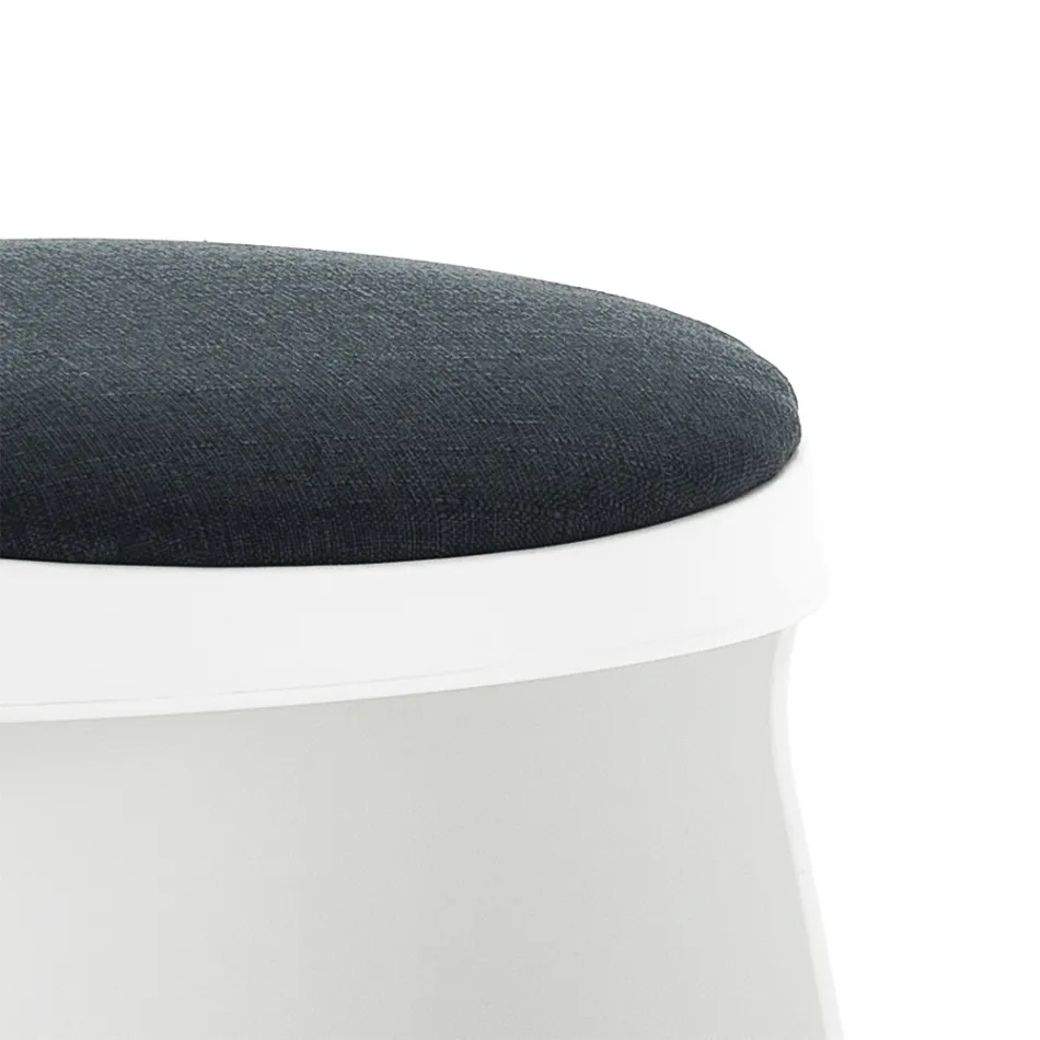 Set di 2 Sgabelli in Polipropilene e Seduta in Tessuto - Acciuga Viadurini