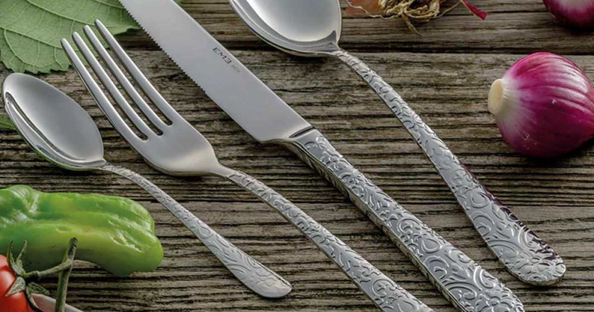 Posate 60 LIANYU - Set Di Posate Da Tavola Per 12 Pezzi, Con Coltelli Da Bistecca E Utensili Da Portata, In Acciaio Inox, Per Mangiare, Stoviglie Con Bordo Posate 48