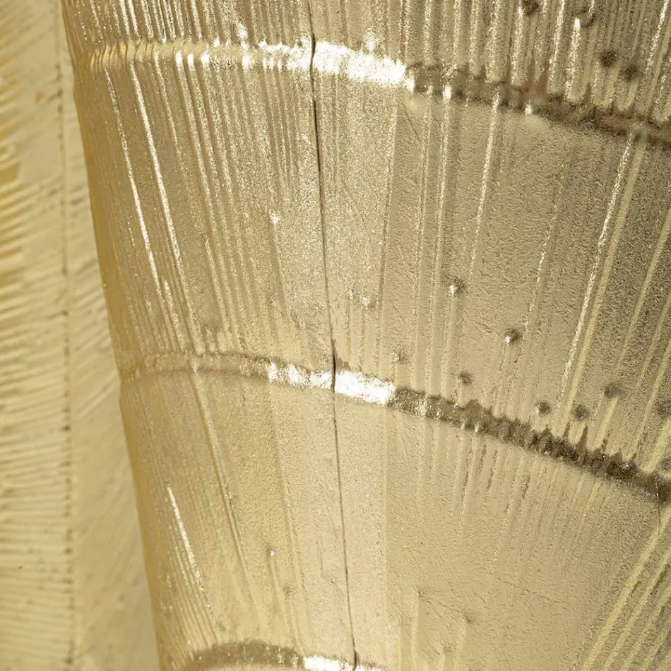 Set di 3 Vasi in Ferro Dorato con Decorazioni Circolari in Rilievo - Walter Viadurini