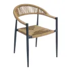 Set di 4 Poltrone in Alluminio e Twist Wicker Colorato - Tavira Viadurini