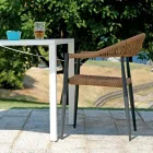 Set di 4 Poltrone in Alluminio e Twist Wicker Colorato - Tavira Viadurini