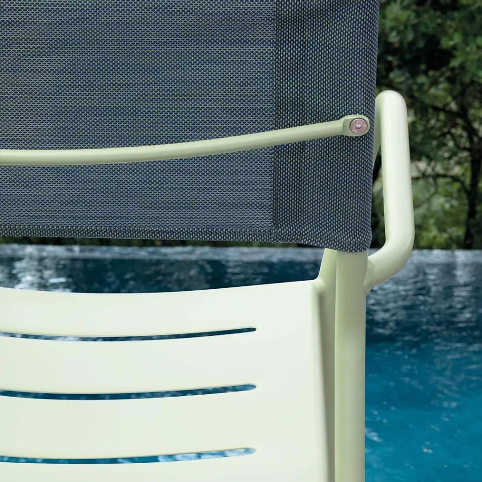 Set di 4 Sedie da Giardino in Metallo Zincato e Batyline - Prestigio Viadurini