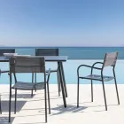Set di 4 Sedie da Giardino in Metallo Zincato e Batyline - Prestigio Viadurini