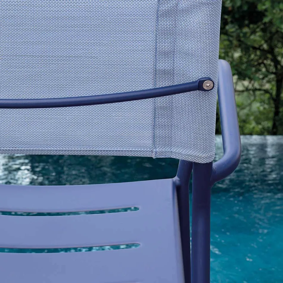 Set di 4 Sedie da Giardino in Metallo Zincato e Batyline - Prestigio Viadurini