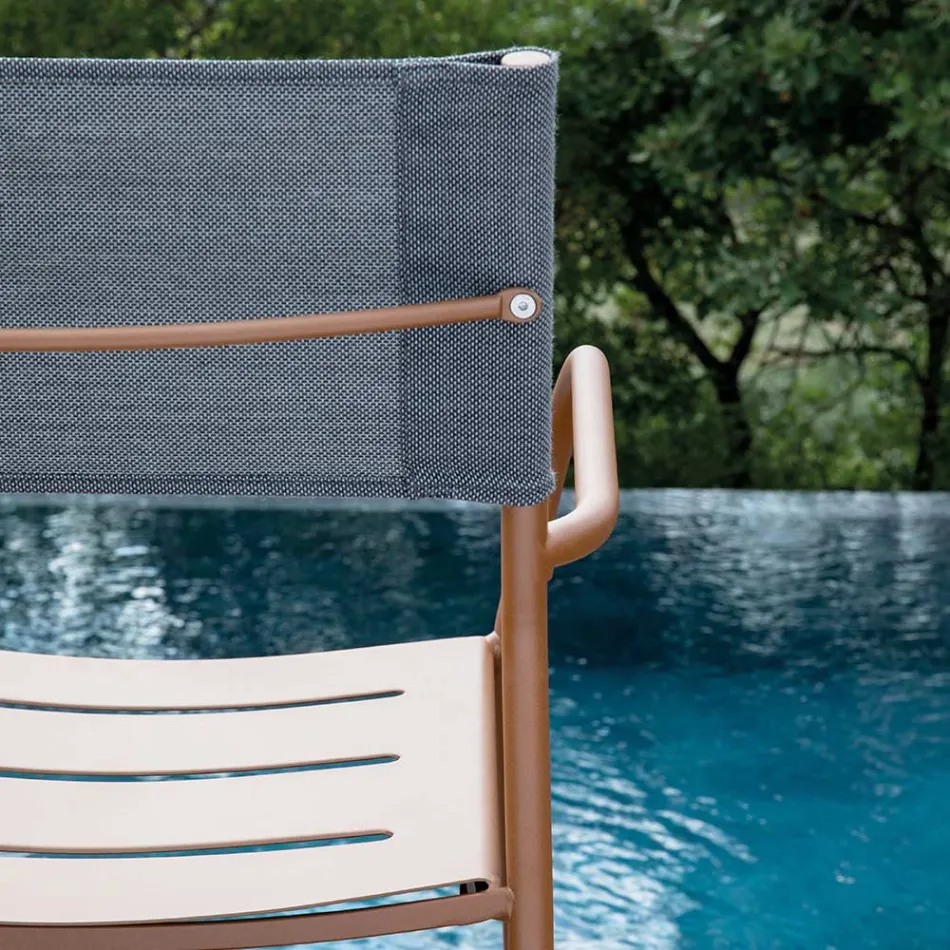 Set di 4 Sedie da Giardino in Metallo Zincato e Batyline - Prestigio Viadurini