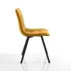 Set di 4 Sedie da Pranzo Imbottite e Rivestite in Tessuto - Chimera Viadurini