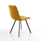 Set di 4 Sedie da Pranzo Imbottite e Rivestite in Tessuto - Chimera Viadurini