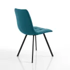 Set di 4 Sedie da Pranzo Imbottite e Rivestite in Tessuto - Chimera Viadurini