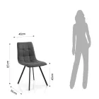 Set di 4 Sedie da Pranzo Imbottite e Rivestite in Tessuto - Chimera Viadurini