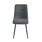 Set di 4 Sedie da Soggiorno in Tessuto Imbottito e Base in Metallo - Progetto Viadurini