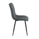 Set di 4 Sedie da Soggiorno in Tessuto Imbottito e Base in Metallo - Progetto Viadurini