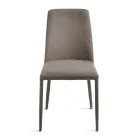 Set di 4 Sedie Imbottite in Tessuto Colorato e Struttura Rivestita - Luciana Viadurini