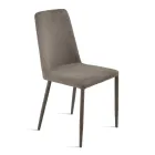 Set di 4 Sedie Imbottite in Tessuto Colorato e Struttura Rivestita - Luciana Viadurini