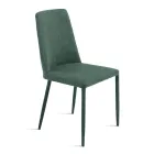 Set di 4 Sedie Imbottite in Tessuto Colorato e Struttura Rivestita - Luciana Viadurini