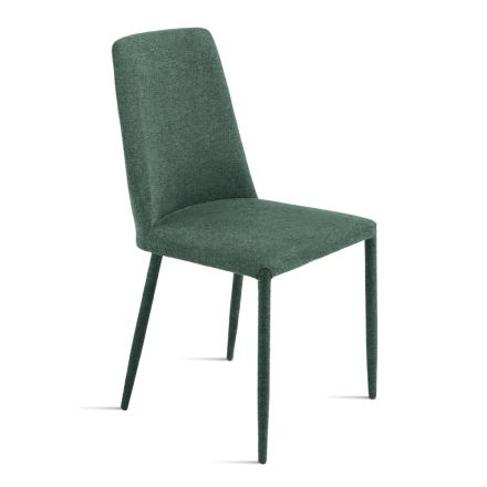 Set di 4 Sedie Imbottite in Tessuto Colorato e Struttura Rivestita - Luciana Viadurini