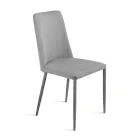 Set di 4 Sedie Imbottite in Tessuto Colorato e Struttura Rivestita - Luciana Viadurini