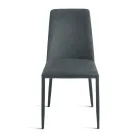 Set di 4 Sedie Imbottite in Tessuto Colorato e Struttura Rivestita - Luciana Viadurini