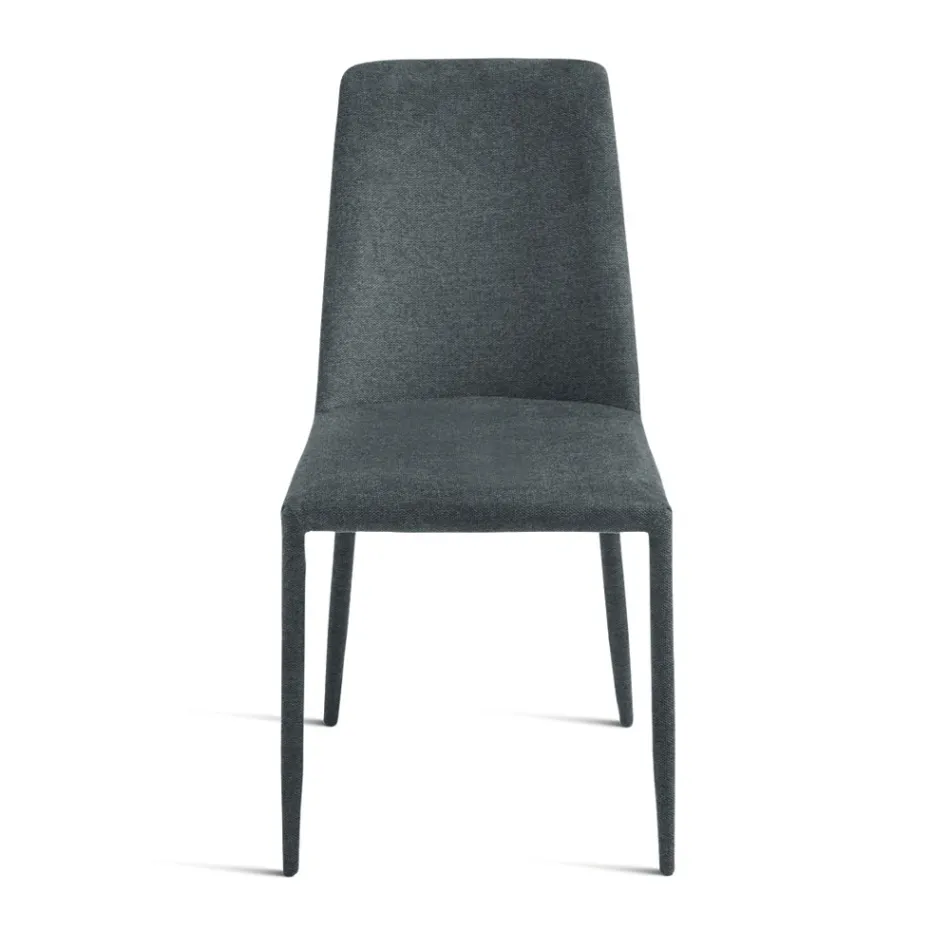 Set di 4 Sedie Imbottite in Tessuto Colorato e Struttura Rivestita - Luciana Viadurini