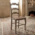 Set di 4 Sedie in Legno Color Tortora e Paglia Made in Italy - Celestino