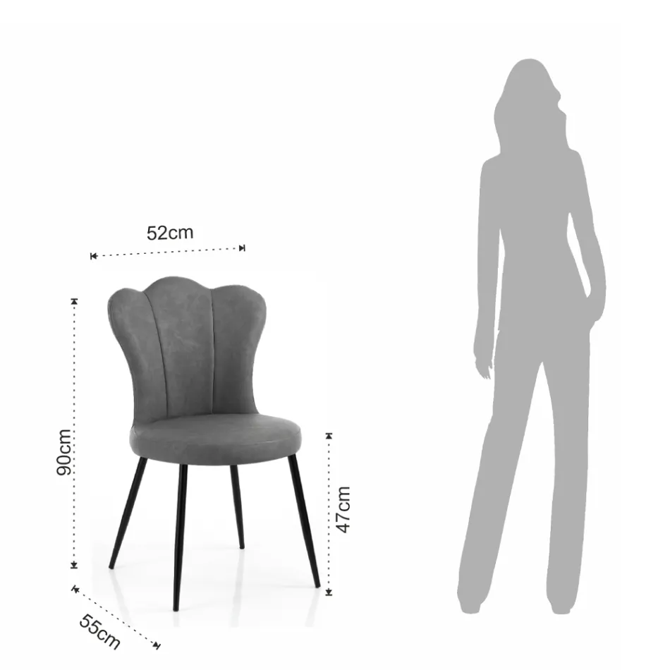 Set di 4 Sedie In Pelle Sintetica Effetto Invecchiato - Ambra Viadurini