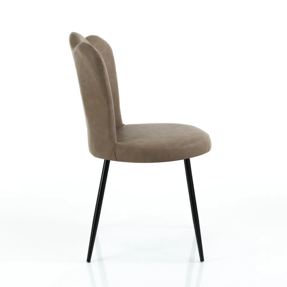 Set di 4 Sedie In Pelle Sintetica Effetto Invecchiato - Ambra Viadurini