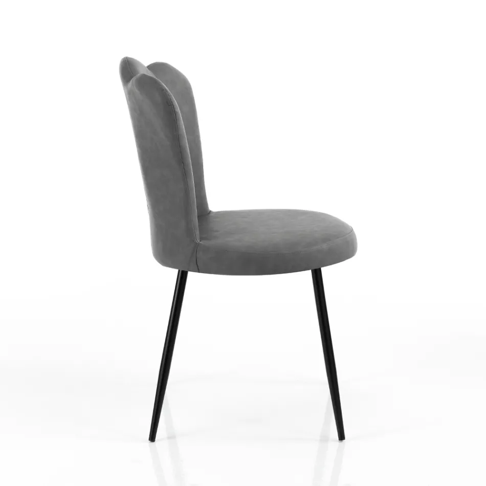 Set di 4 Sedie In Pelle Sintetica Effetto Invecchiato - Ambra Viadurini