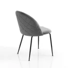 Set di 4 Sedie in Tessuto di Microfibra Effetto Velluto - Terbio Viadurini