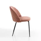 Set di 4 Sedie in Tessuto di Microfibra Effetto Velluto - Terbio Viadurini