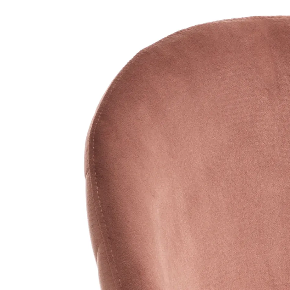 Set di 4 Sedie in Tessuto di Microfibra Effetto Velluto - Terbio Viadurini