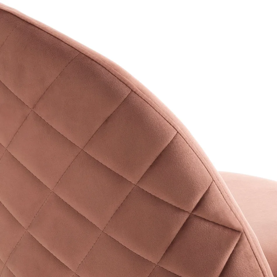 Set di 4 Sedie in Tessuto di Microfibra Effetto Velluto - Terbio Viadurini