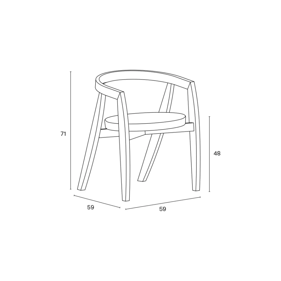 Set di 4 Sedie Moderne in Legno Massello di Alta Qualità Made in Italy - Vela Viadurini