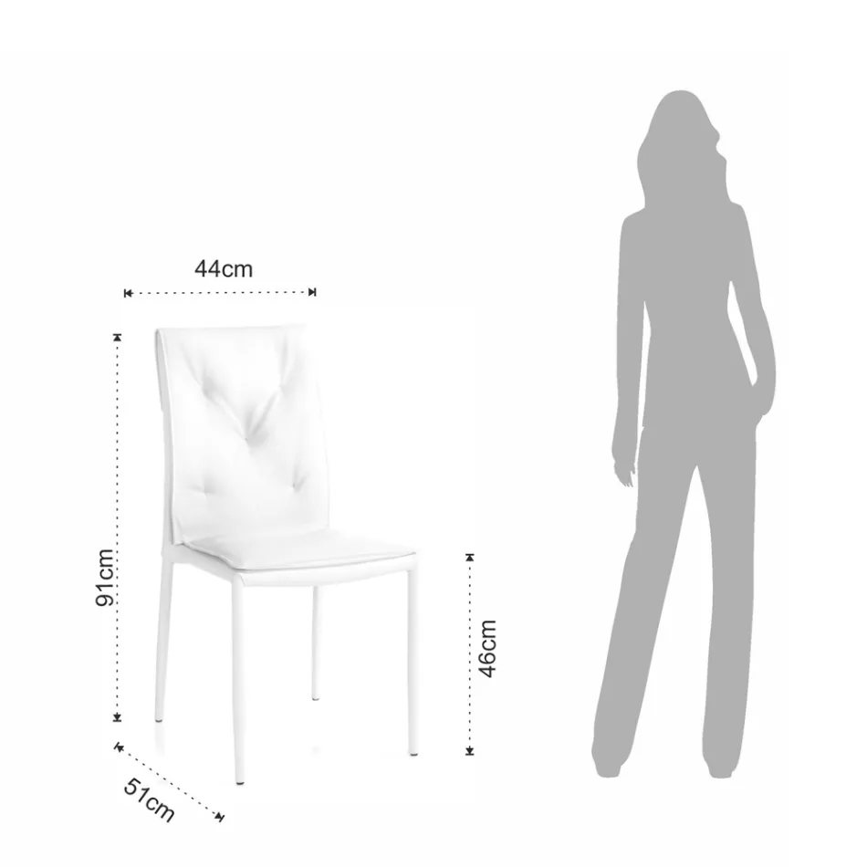 Set di 4 Sedie Rivestite in Pelle Sintetica Diverse Finiture - Uranio Viadurini