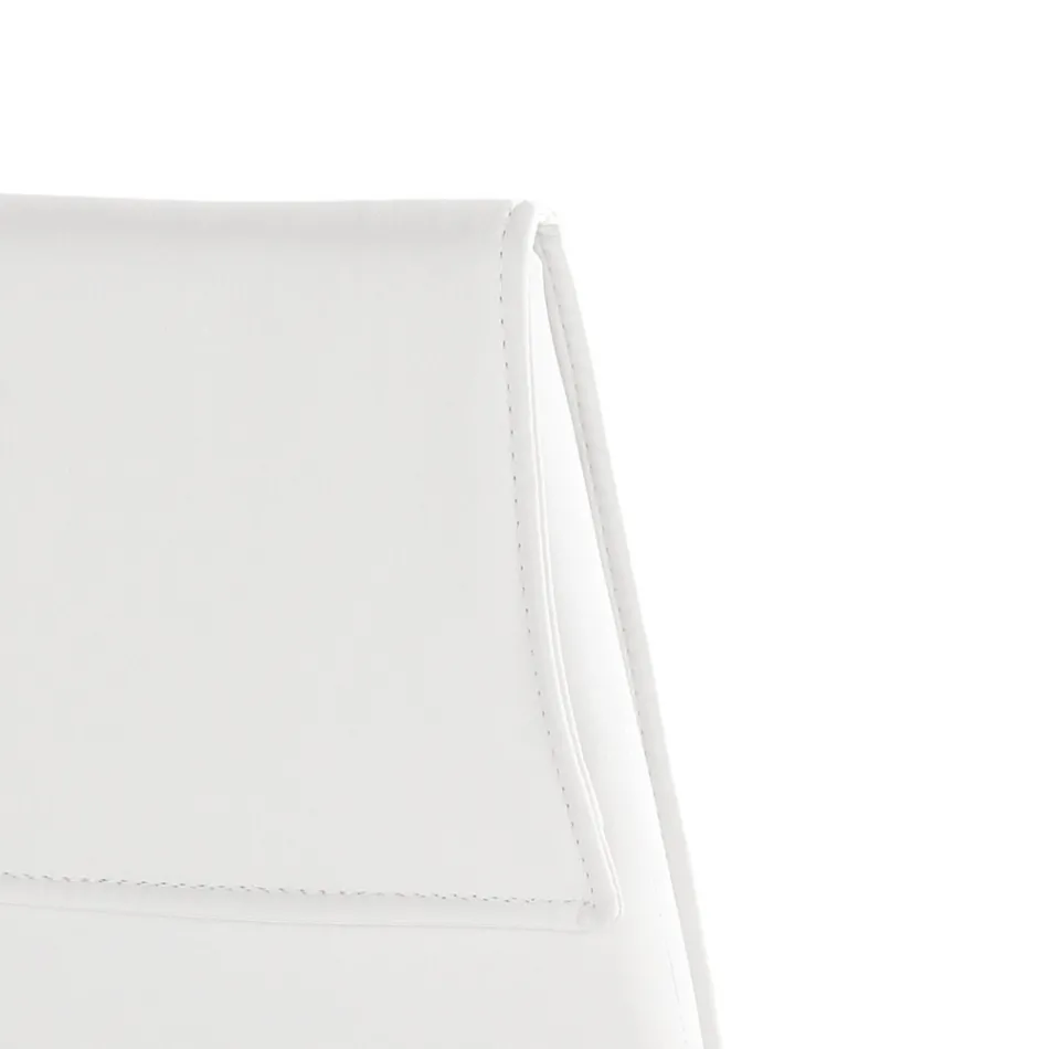 Set di 4 Sedie Rivestite in Pelle Sintetica Diverse Finiture - Uranio Viadurini