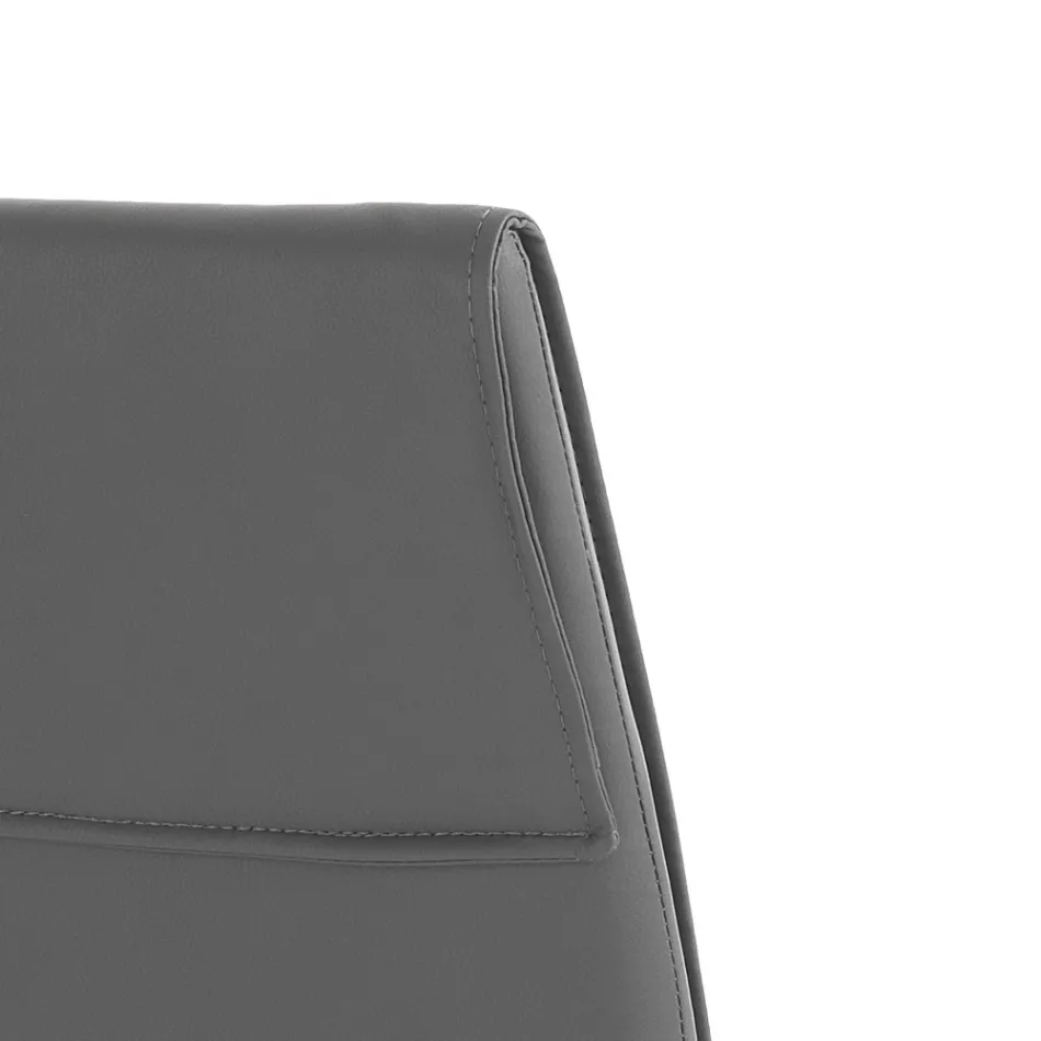 Set di 4 Sedie Rivestite in Pelle Sintetica Diverse Finiture - Uranio Viadurini