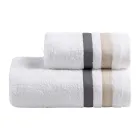 Set di Asciugamani Viso con Ospite in Spugna di Cotone con Doppia Balza - Serenity Viadurini