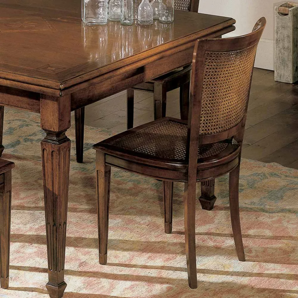 Set di Quattro Sedie Classiche in Legno Bassano Made in Italy - Angelite Viadurini