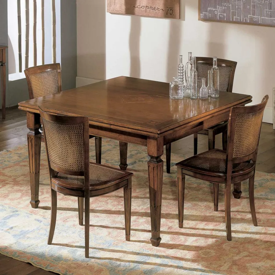 Set di Quattro Sedie Classiche in Legno Bassano Made in Italy - Angelite Viadurini