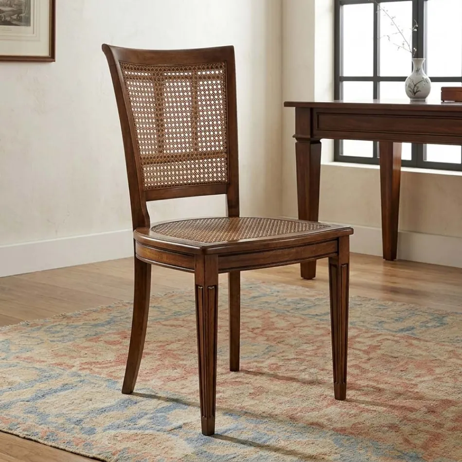Set di Quattro Sedie Classiche in Legno Bassano Made in Italy - Angelite Viadurini