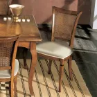 Set di Quattro Sedie in Legno Bassano e Tessuto Made in Italy - Ambra Viadurini