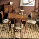 Set di Quattro Sedie in Legno Bassano e Tessuto Made in Italy - Ambra Viadurini