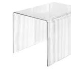 Set di Tre Tavolini Sovrapponibili in Plexiglass Made in Italy - Leandro Viadurini