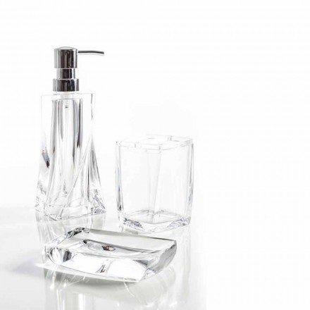 Set dispenser+bicchiere+portasapone da bagno di design Torraca Viadurini