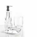 Set dispenser+bicchiere+portasapone da bagno di design Torraca
