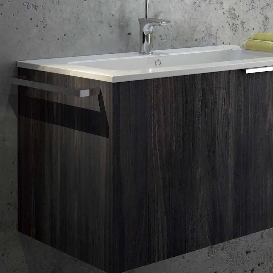 Set legno mobili da bagno di design a sospensione made in Italy Triste Viadurini