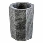 Set moderni accessori per bagno in marmo grigio venato Montafia Viadurini